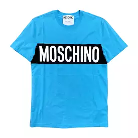 Cotton Print T-Shirt With Logo Band (Blue/Black)