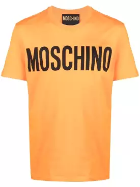 Cotton Print T-Shirt With Logo (Orange/Black)