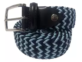 Cotton Stretch Belt Navy/Light Blue