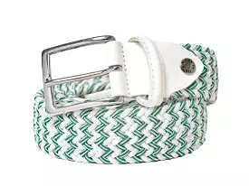 Cotton Stretch Belt Stripe White/Lime Green