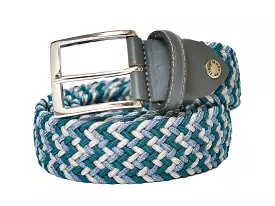 Cotton Stretch Belt Teal/White/Light Blue