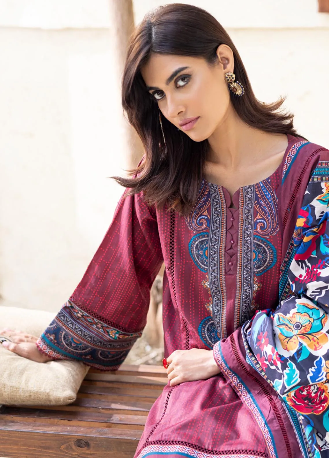 D#13 Alzohaib Sunshine Bloom Cotton Satin Printed Collection 1022