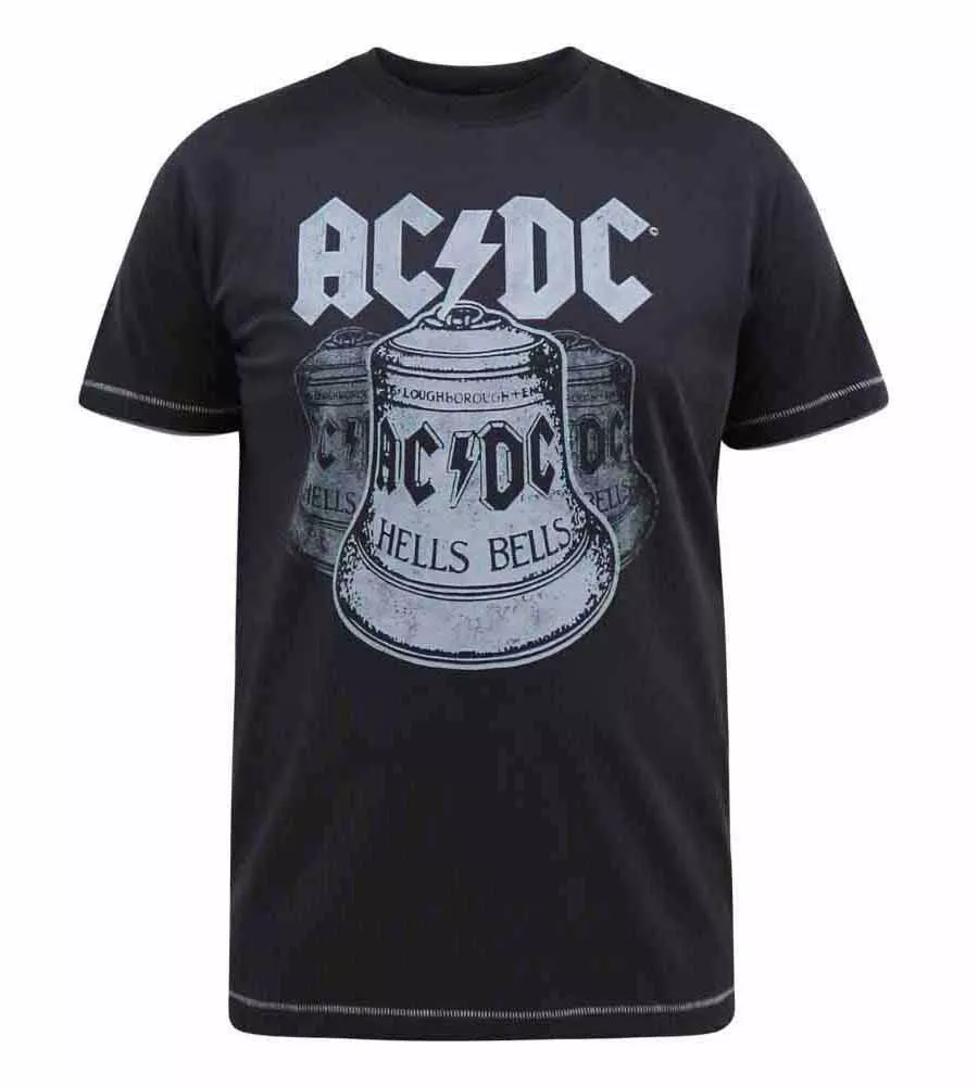 D555 Big Mens AC/DC Hells Bells Printed T-Shirt Official Licensed Product (HIGHWAY)