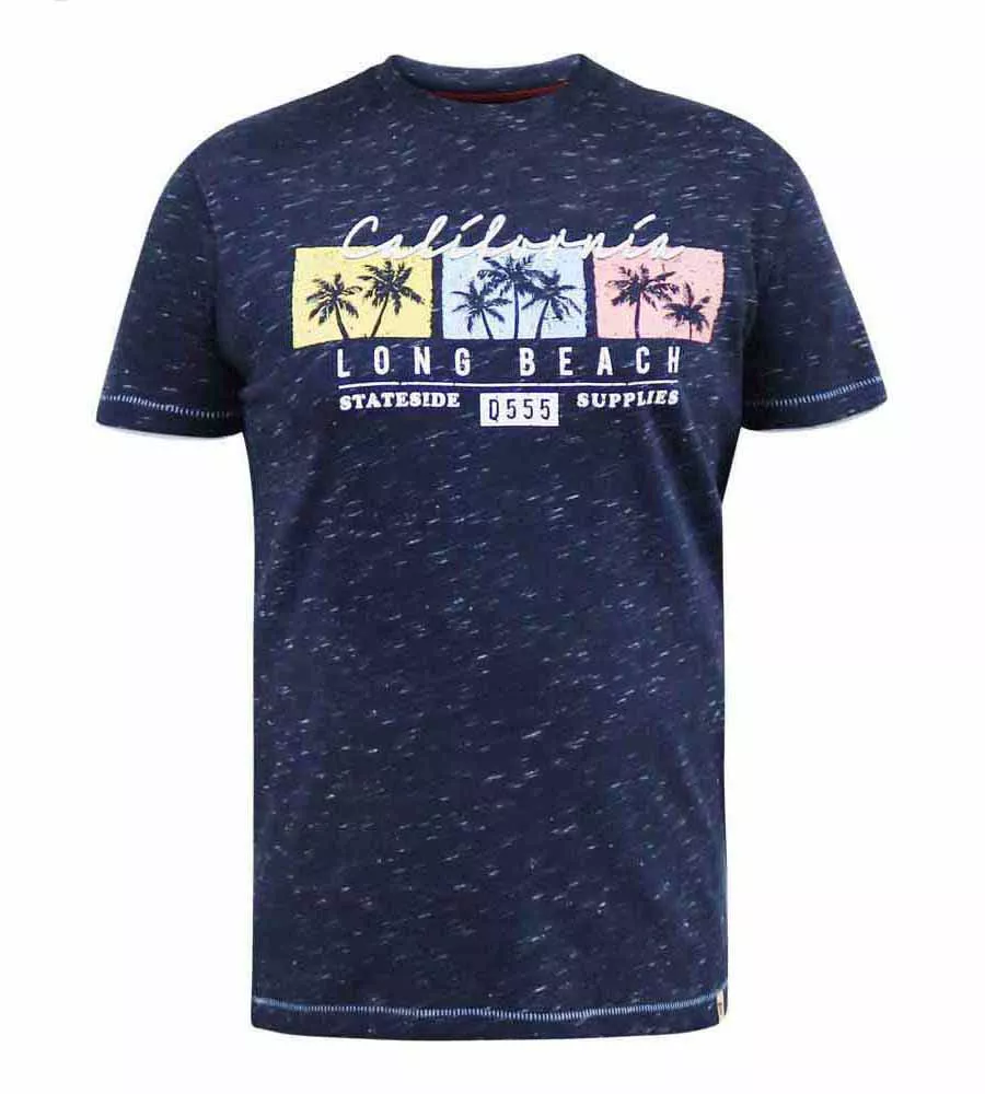 D555 Big Mens California Long Beach Printed T-Shirt (THORNDON)