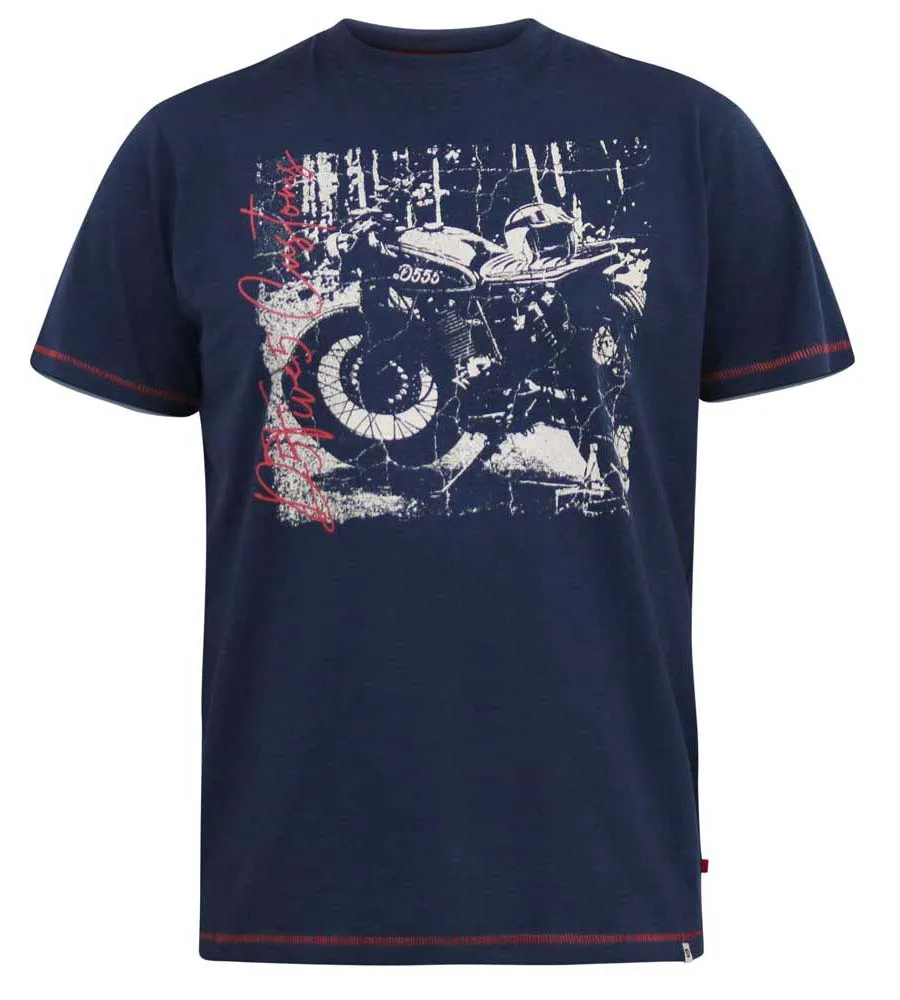 D555 Big Mens Customs Motorbike Printed T-Shirt (BRONSON)