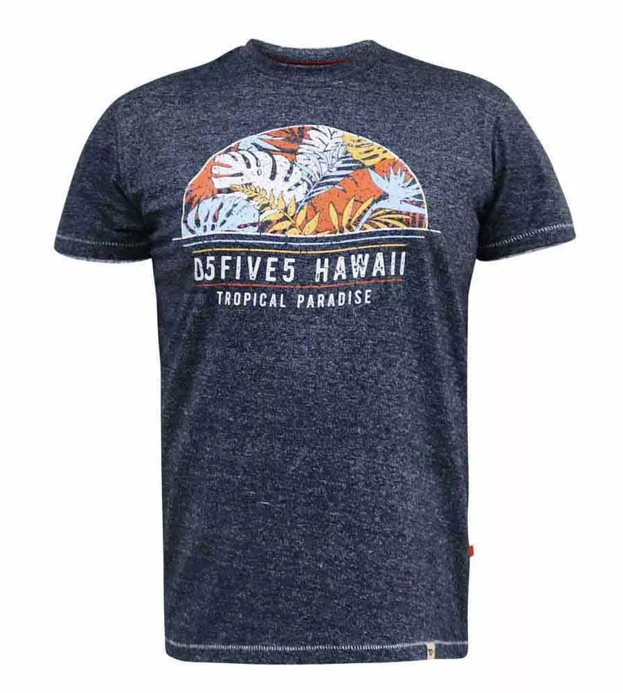 D555 Big Mens Hawaii Leaf Printed T-Shirt (UPTON)