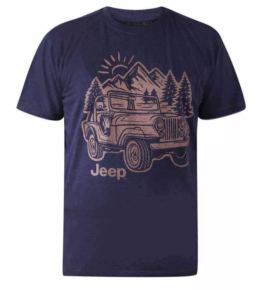 D555 Big Mens Jeep Printed T-Shirt Official Licensed Product (ARGENT)