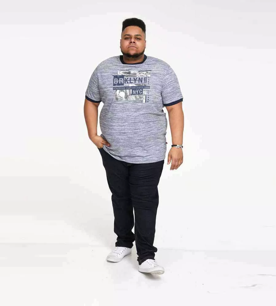 D555 Big Mens Printed T-Shirt With Brooklyn Print (STANDFORD)