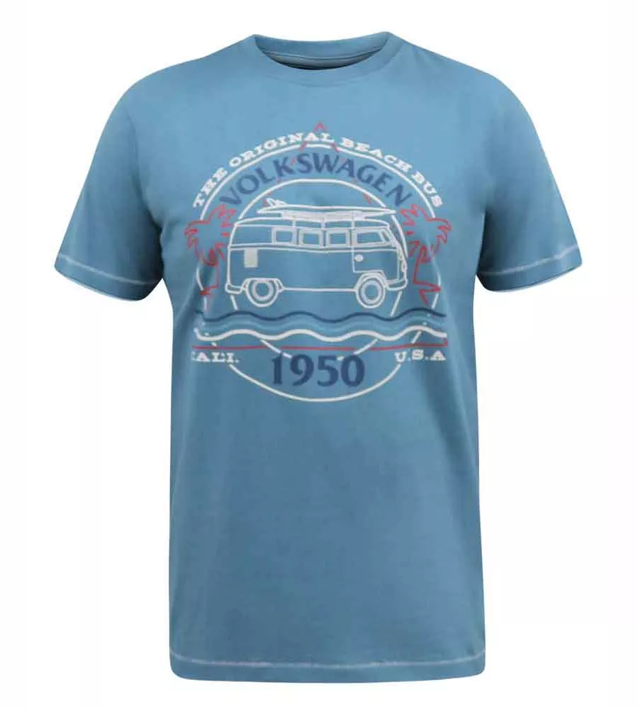 D555 Mens VW Campervan Printed T-Shirt Official Licensed Product (WOODHALL)