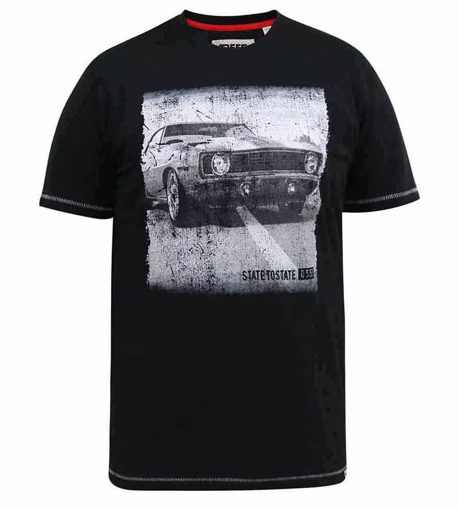 D555 Tall Mens Retro Car Printed T-Shirt (KENTON)