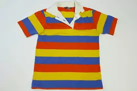 DeeCee Made in USA Striped Vintage 70's Preppy Short Sleeve Polo Shirt