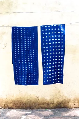 Djiguiyaso Cooperative Indigo Table Runner