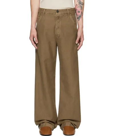 Dries Van Noten Brown Straight-Leg Jeans