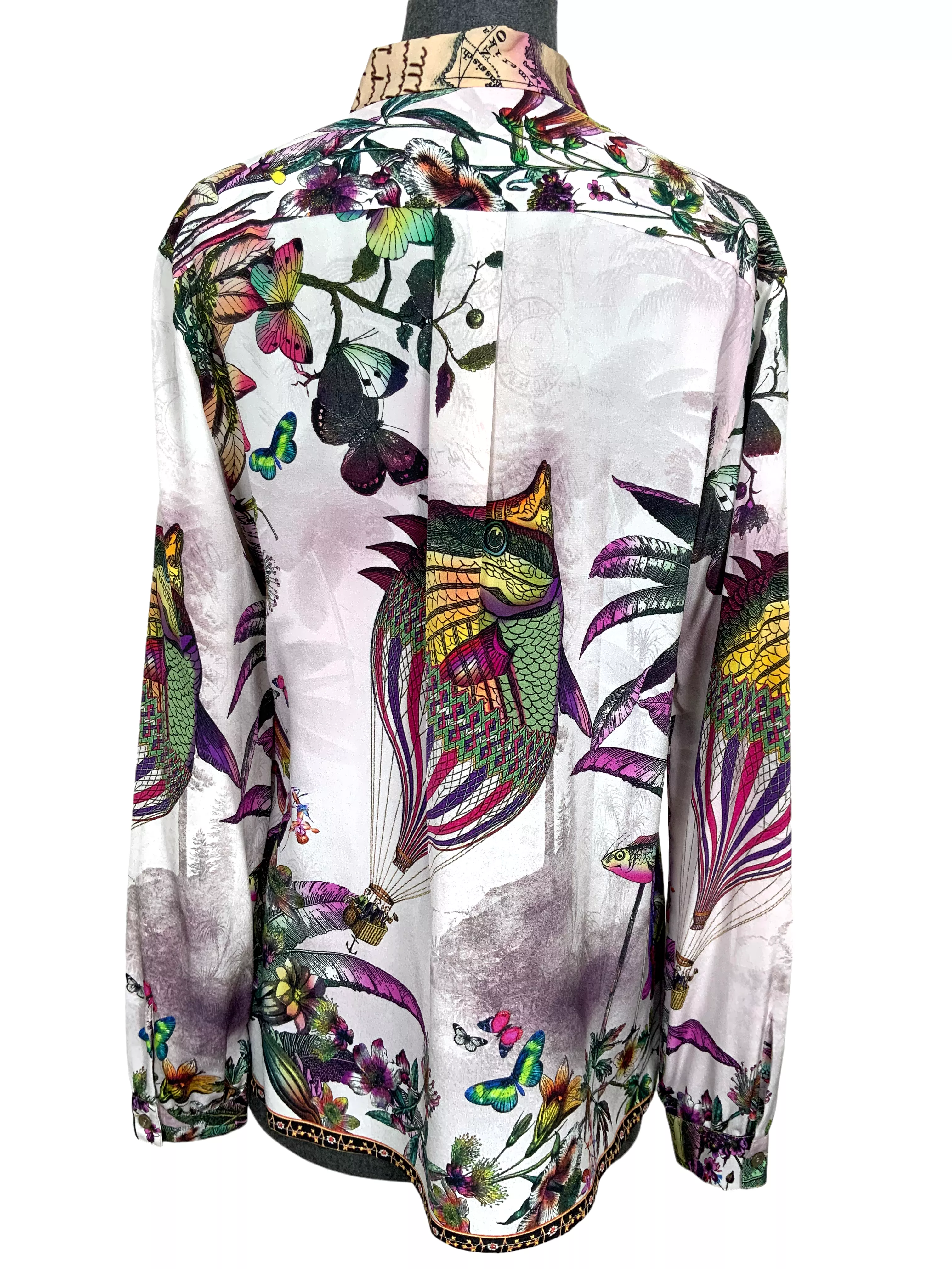 ETRO Printed Silk Crepe Button Down Blouse Size M