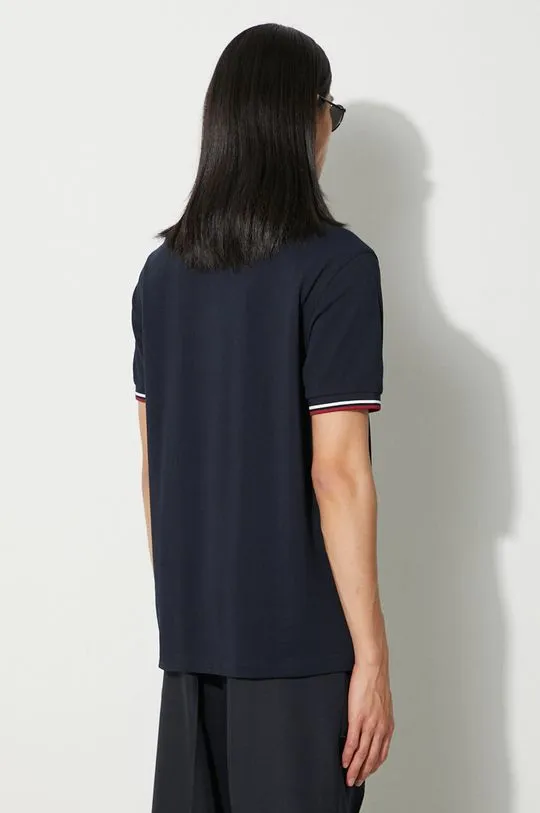 Fred Perry cotton polo shirt navy blue color M3600.T55