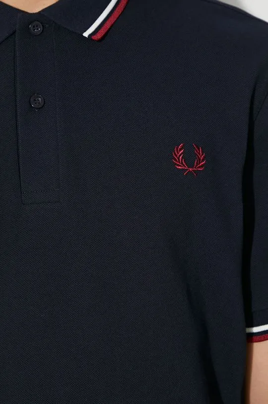 Fred Perry cotton polo shirt navy blue color M3600.T55