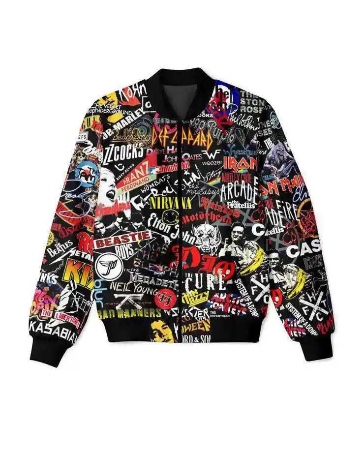 Funky Pattern Printed Bomber Jacket - William Jacket