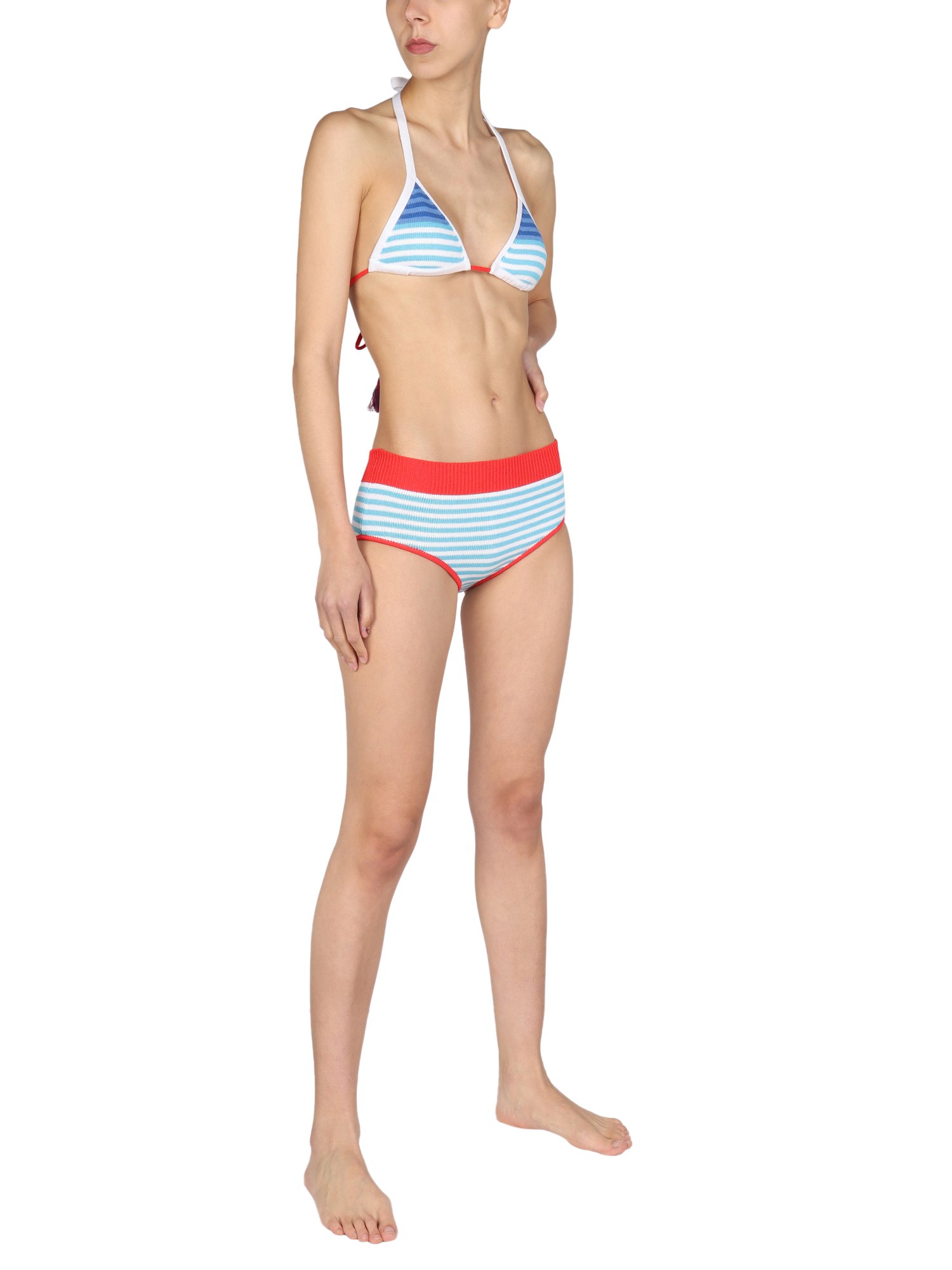 GALLO 1927    STRIPED COTTON BLEND BIKINI BOTTOM