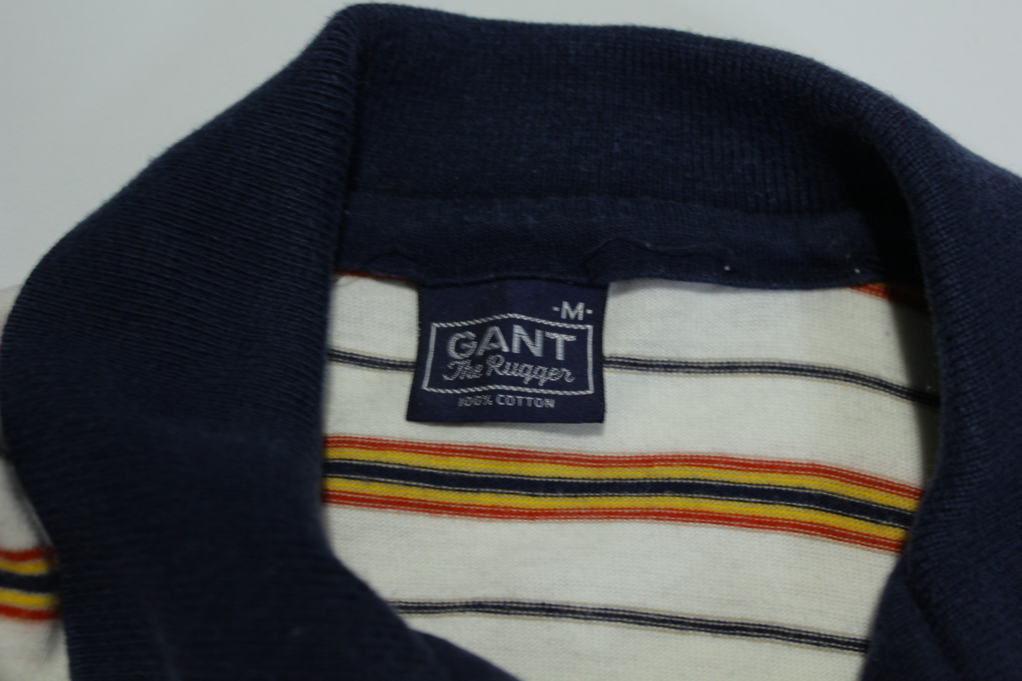 Gant The Rugger Made In USA Vintage 80's Striped Golf Polo Shirt