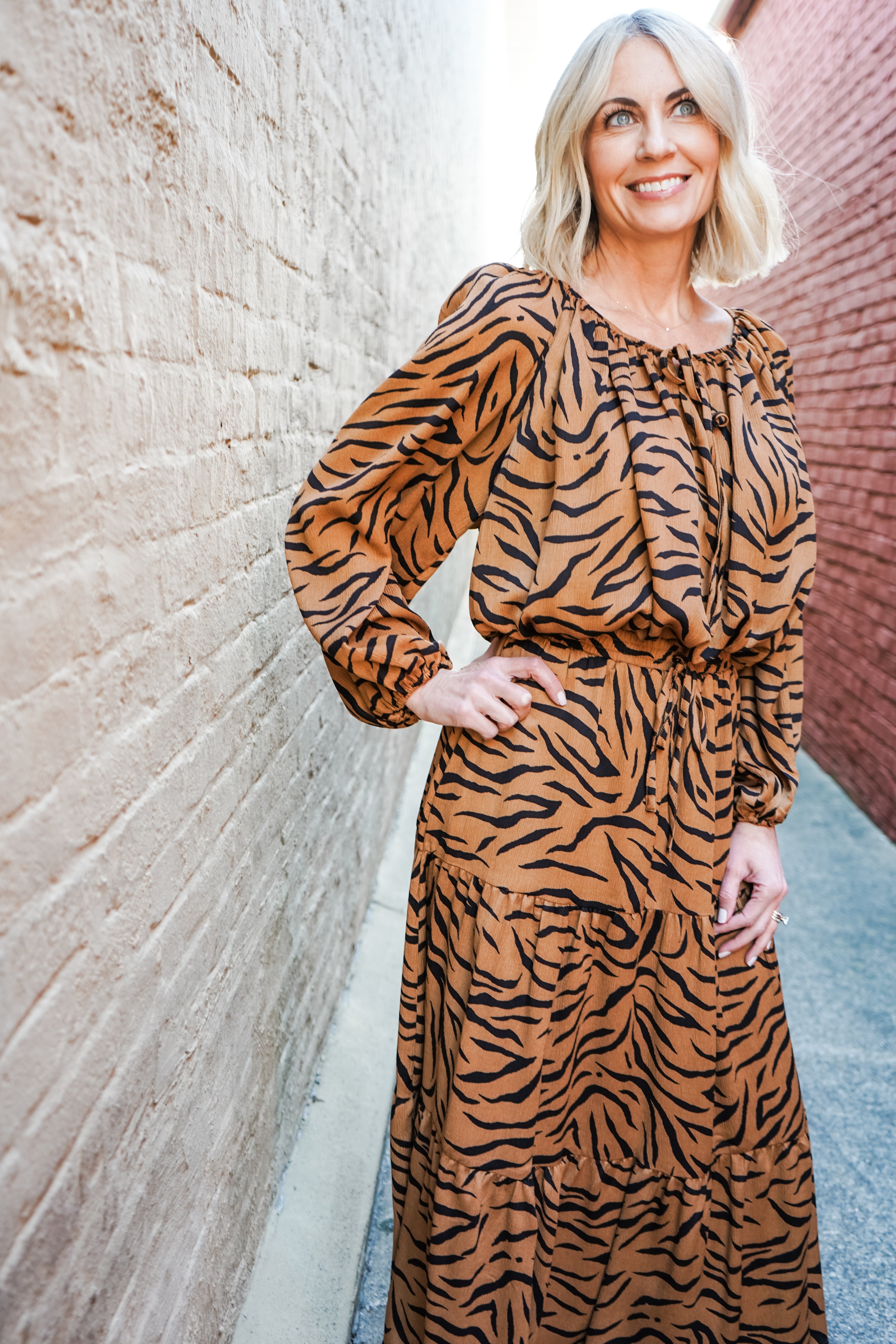 Get'Em Tiger Print Long Sleeve Top