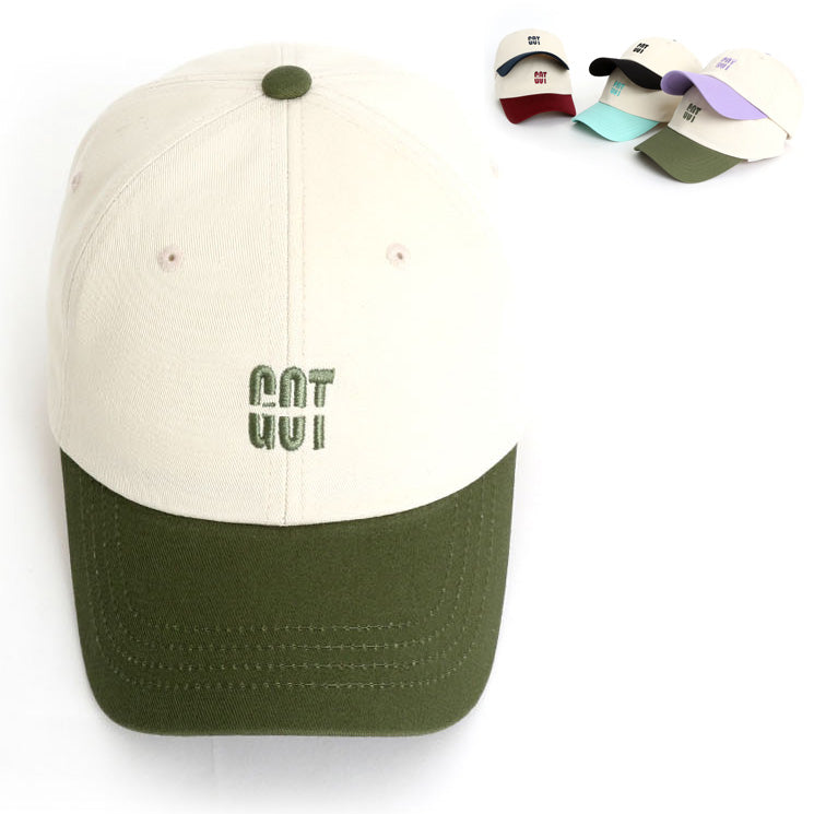 GOT Embroidery Contrast Baseball Caps Color-blocked Hats Unique Novelty Unisex Mens Womens Adjustable Korean Kpop Style Street F