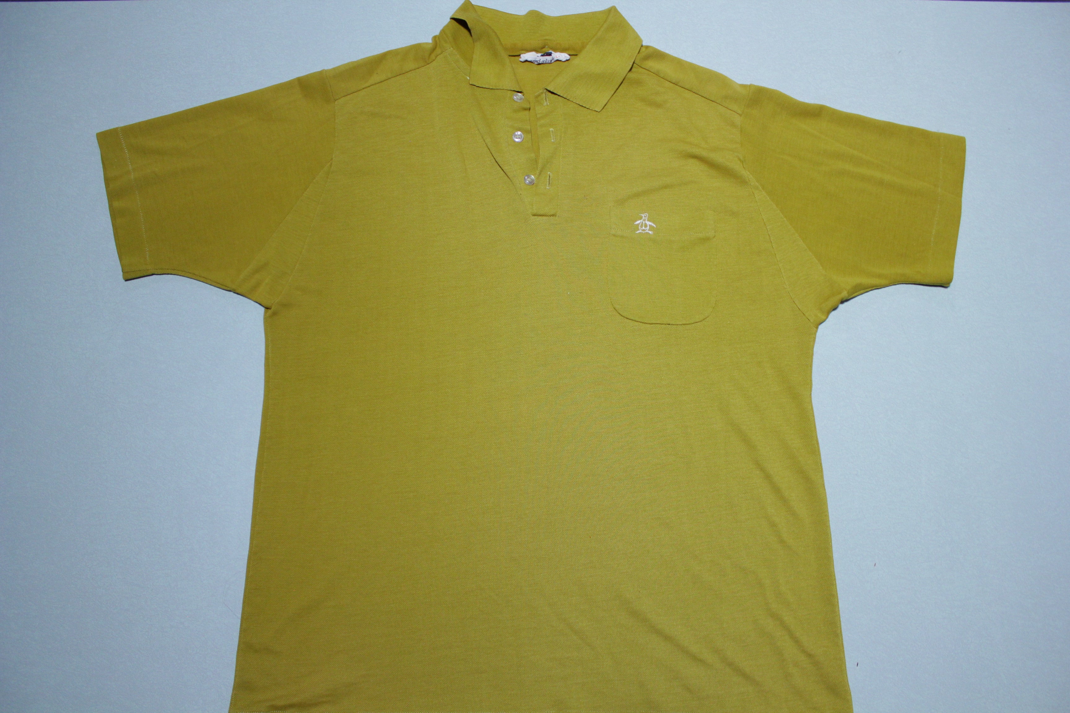 Grand Slam By Munsingwear Permanent Press Soil Ban Vintage 70's Gold Penguin Polo Shirt