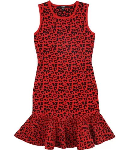 Guess Womens Animal Print Sweater Dress