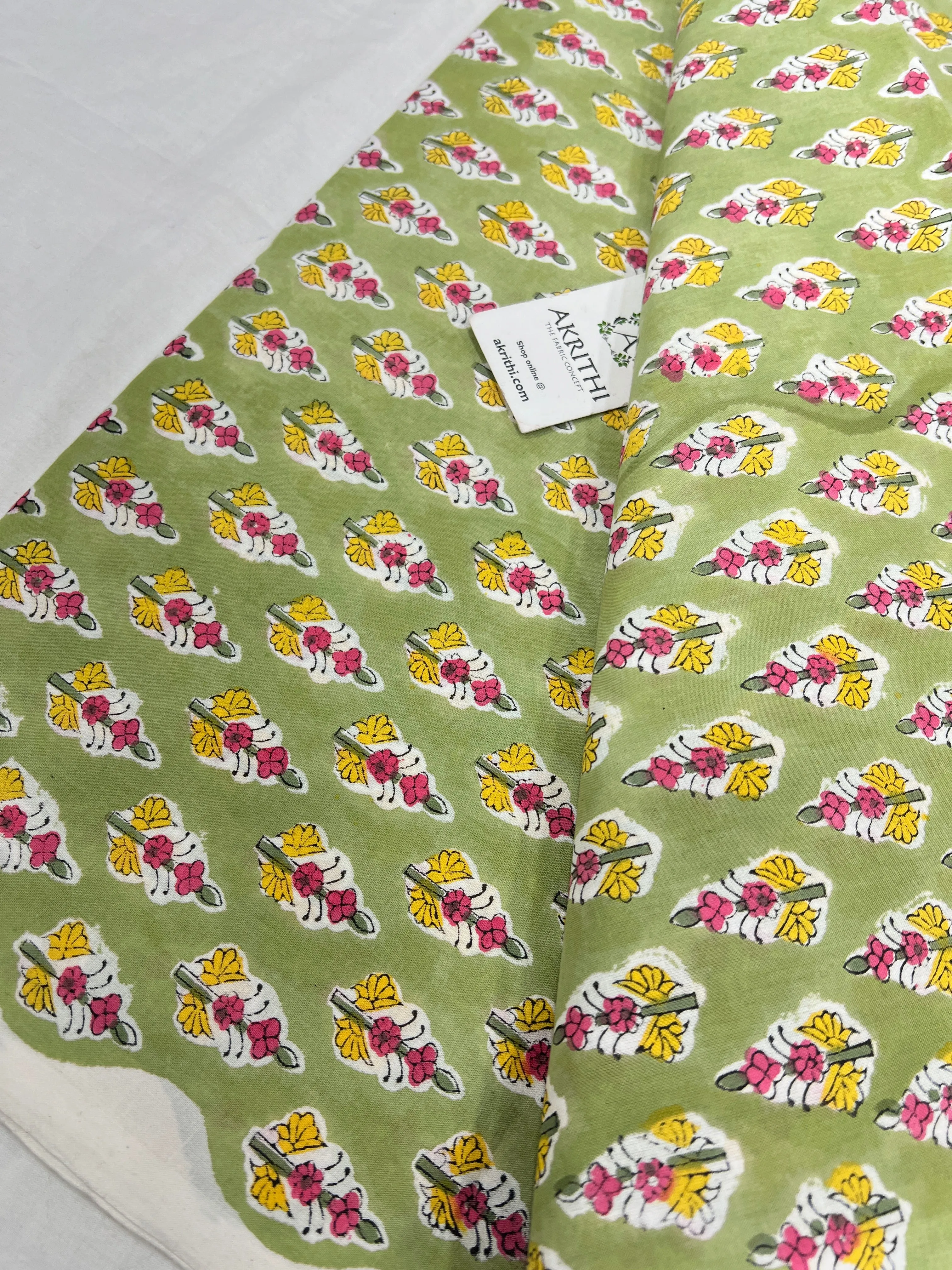 Hand block Printed pure cotton fabric