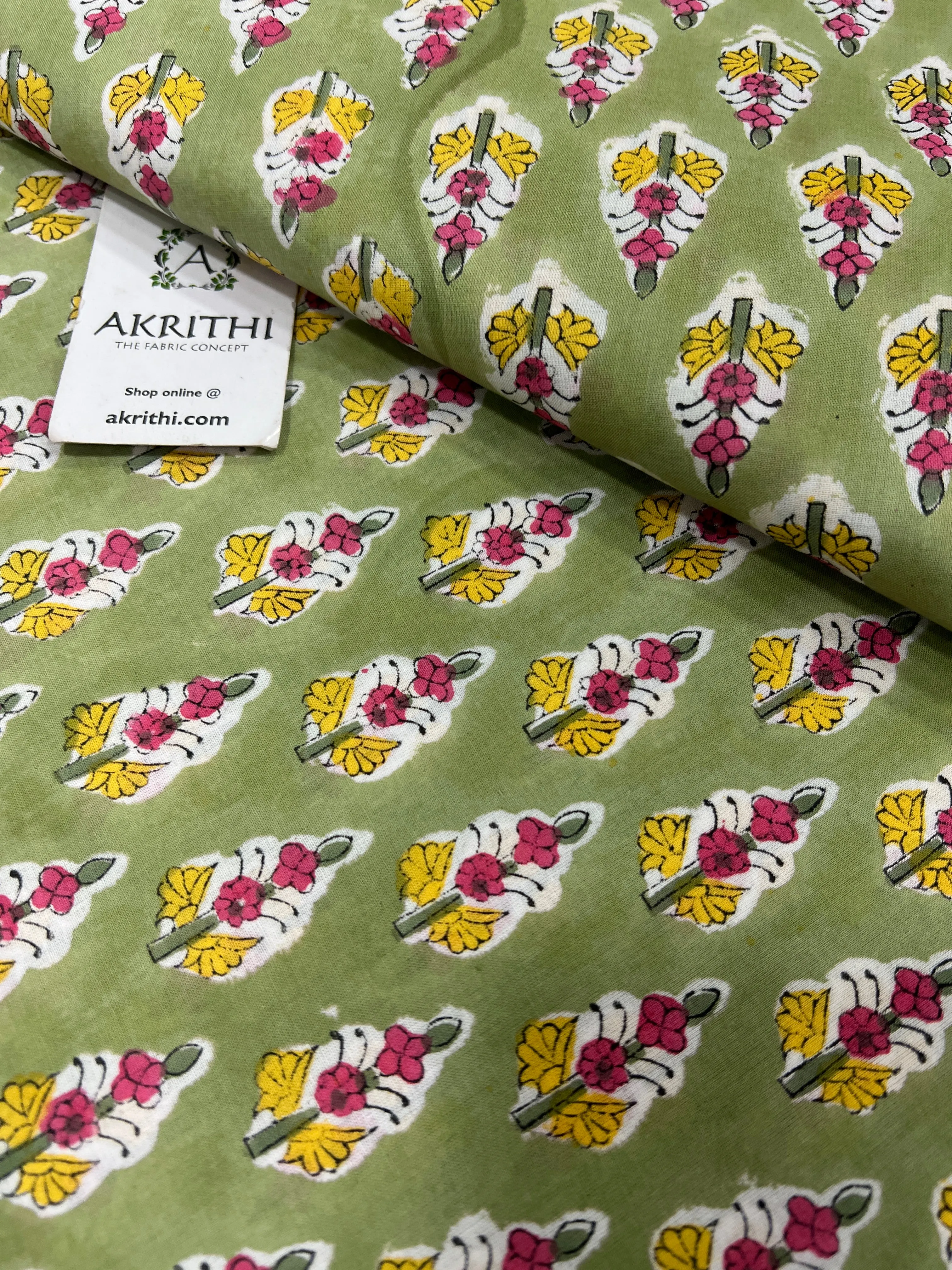 Hand block Printed pure cotton fabric