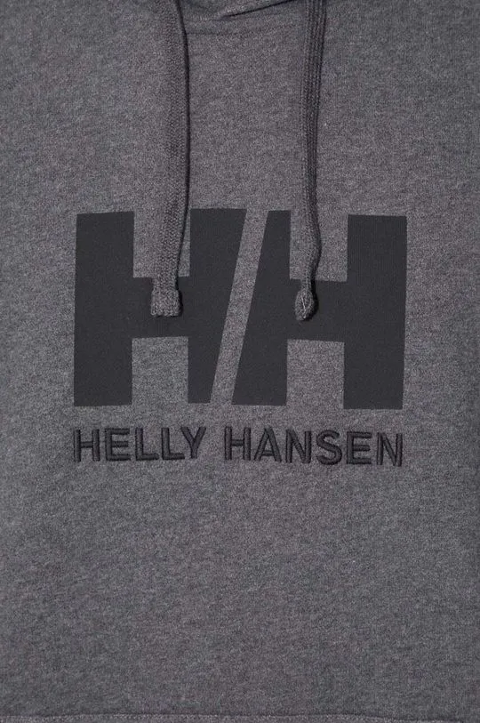 Helly Hansen cotton sweatshirt HH LOGO HOODIE men's navy blue color 33977