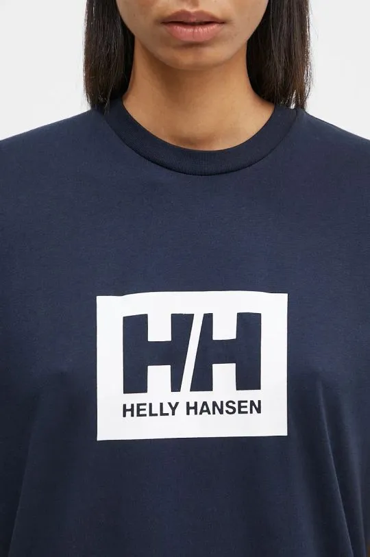 Helly Hansen cotton t-shirt TOKYO navy blue color with a print 53285