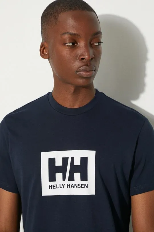 Helly Hansen cotton t-shirt TOKYO navy blue color with a print 53285