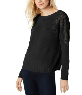 I-N-C Womens Lace Shoulder Pullover Sweater