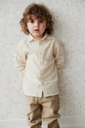 Jamie Kay Organic Cotton Isaiah Shirt in Sesame Gingham