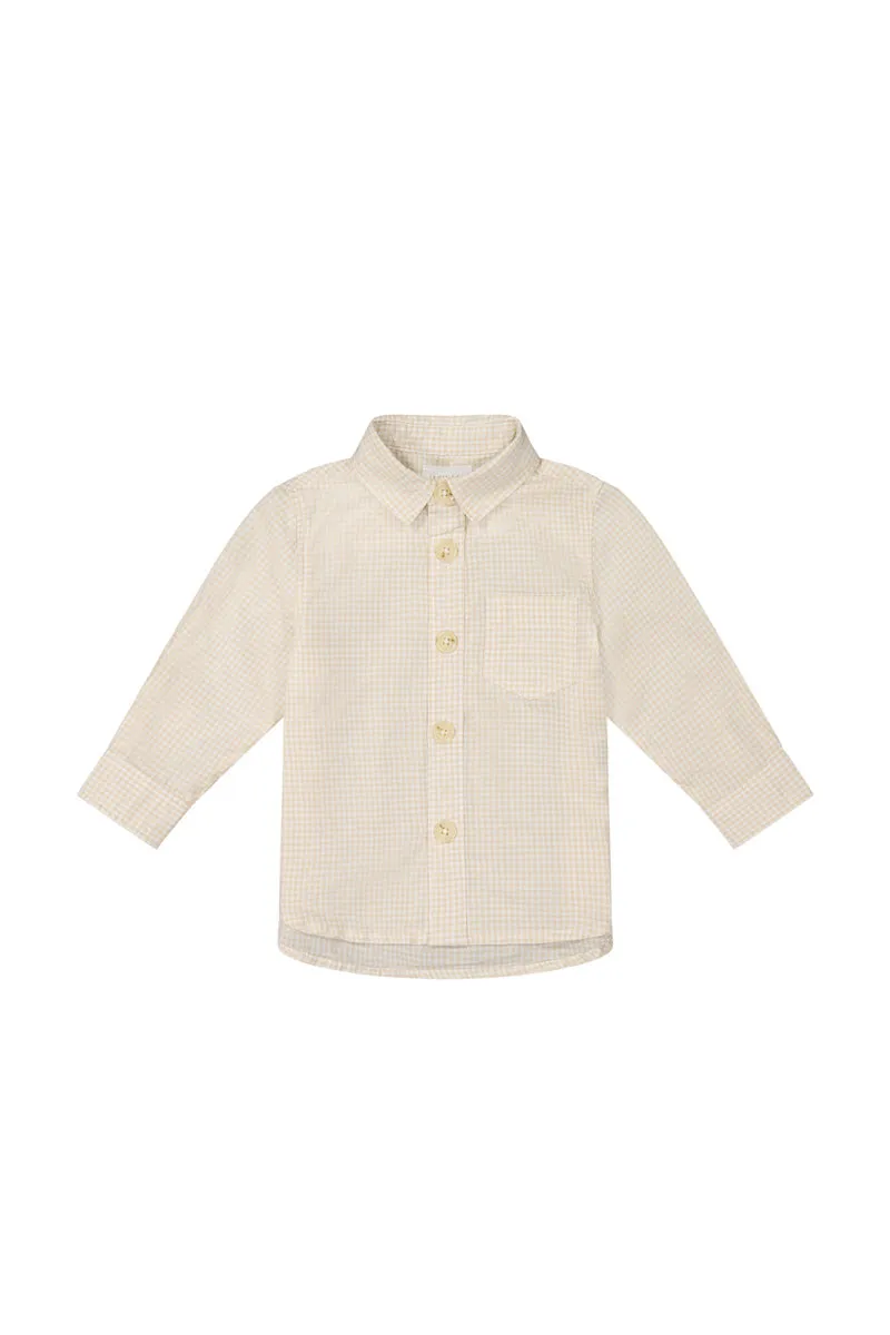 Jamie Kay Organic Cotton Isaiah Shirt in Sesame Gingham