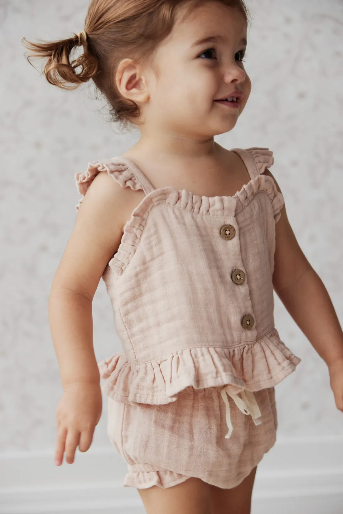 Jamie Kay Organic Cotton Muslin Gemima Top in Misty Pink