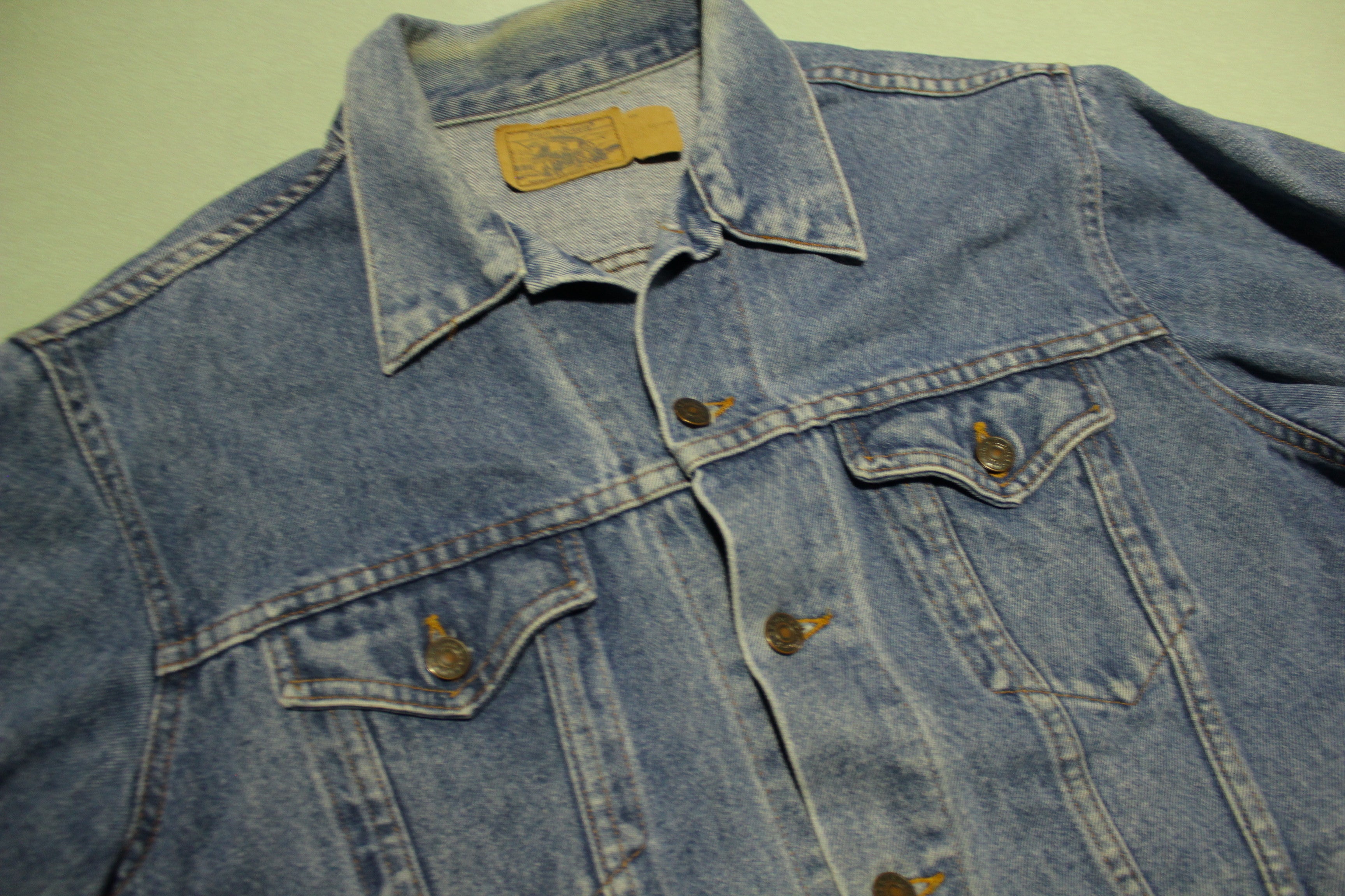 JC Penneys Plain Pockets Vintage Denim 70's 80's Button Up Trucker Jean Jacket