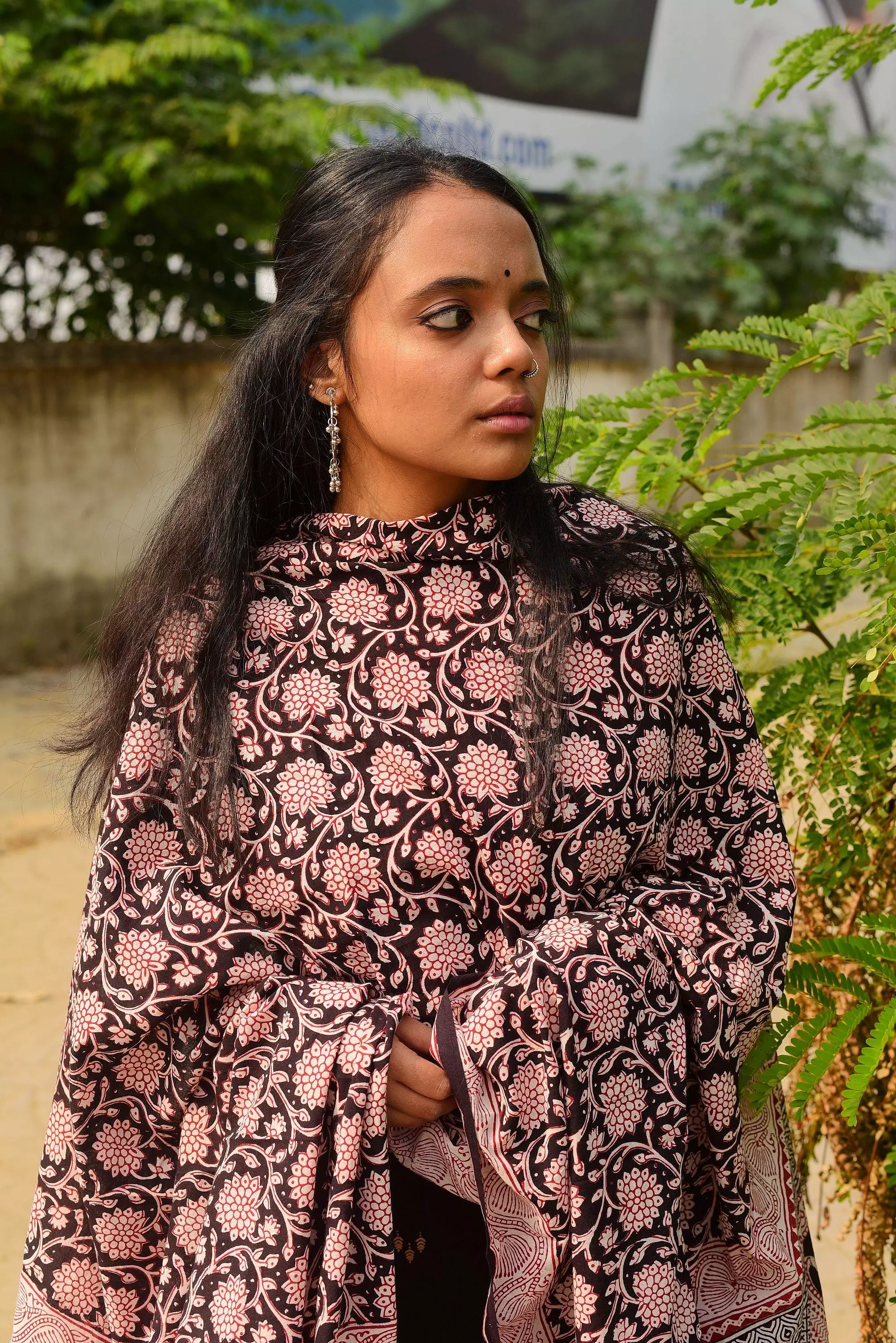 Kaisori Nandana collection - Bagh Jaal black block printed dupatta