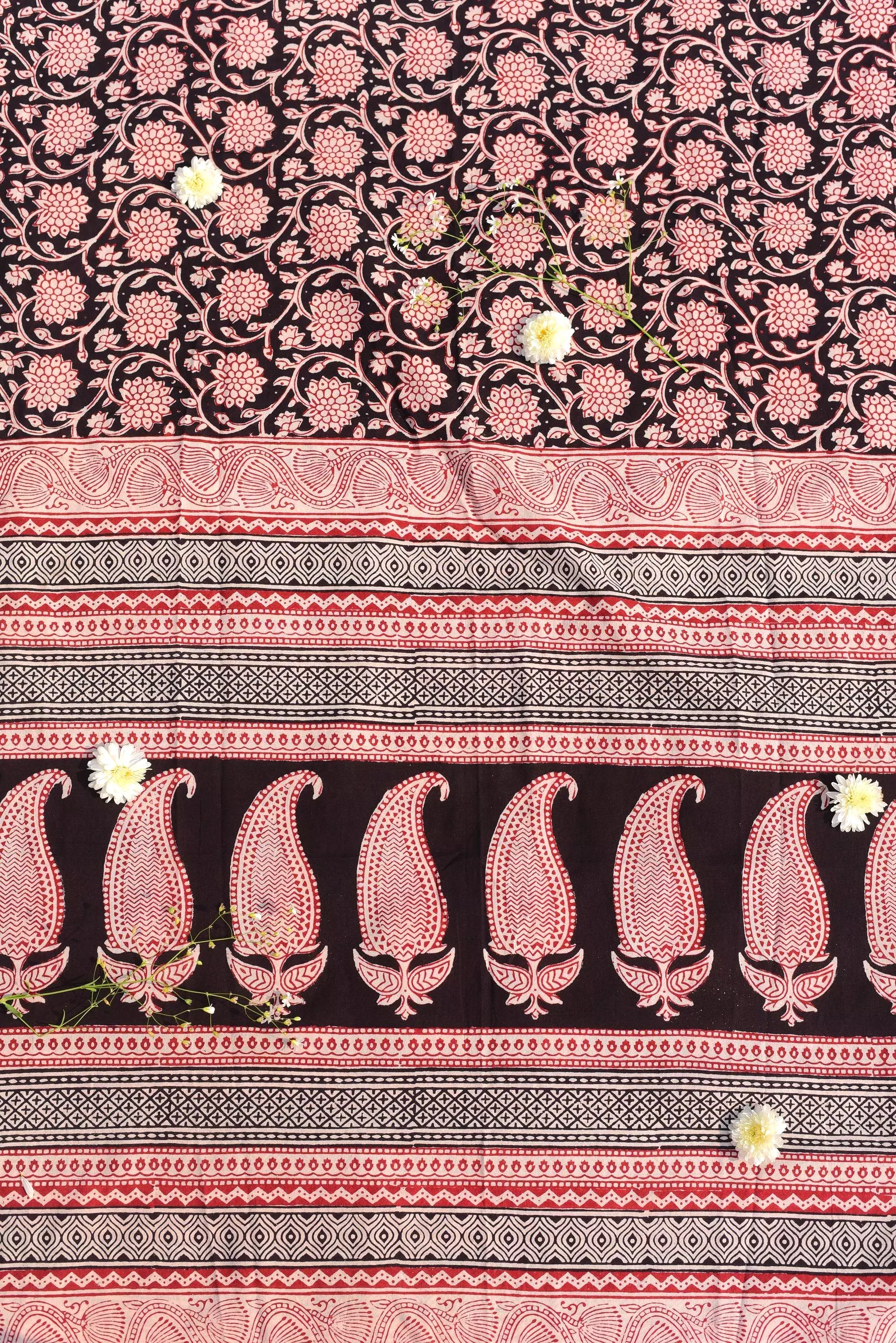 Kaisori Nandana collection - Bagh Jaal black block printed dupatta