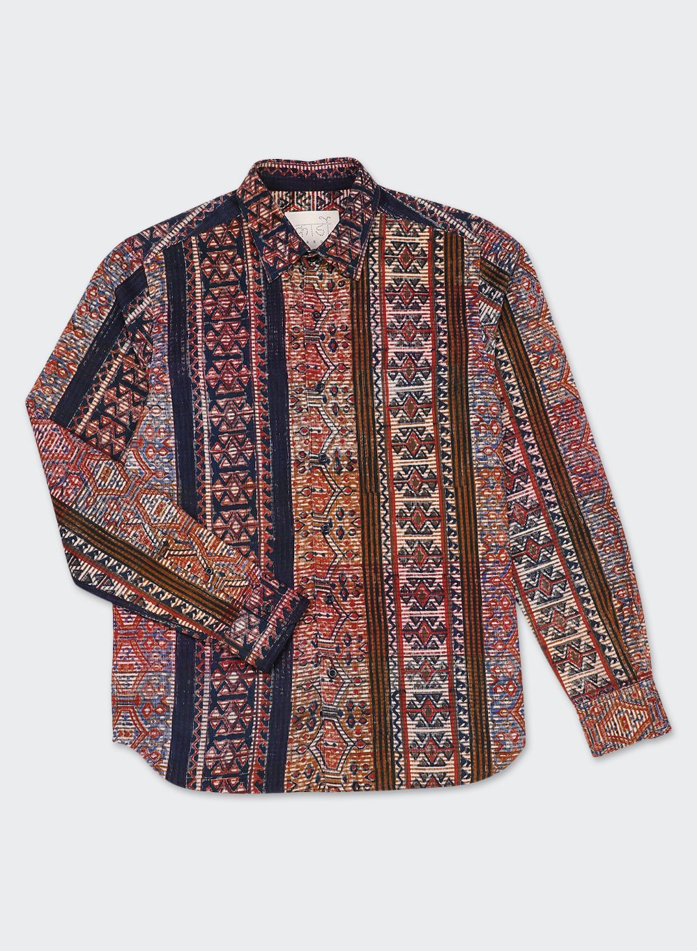 KARDO DESIGN Ryan Block Printed Cord Long Sleeve Shirt - BP102 MULTI