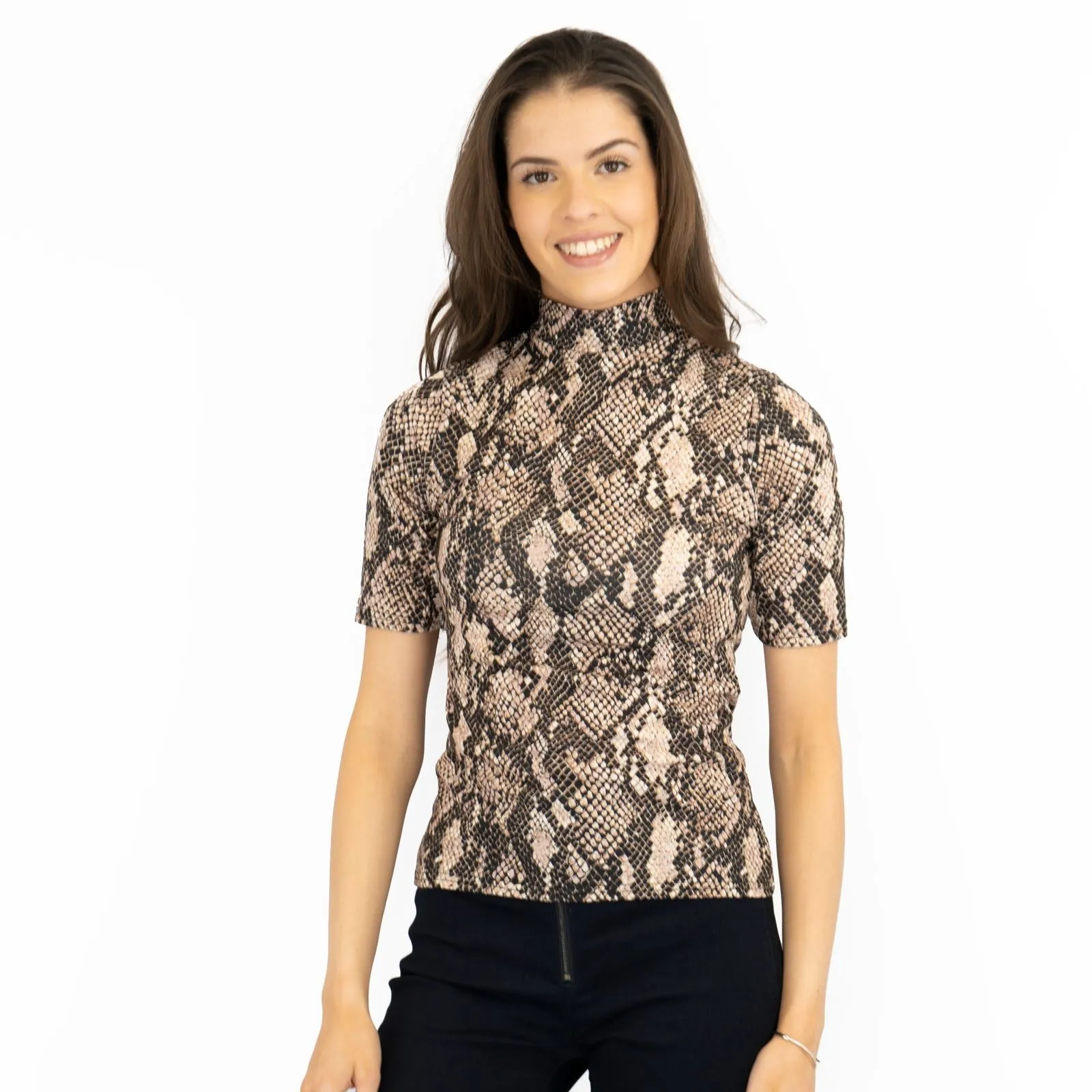 Karen Millen Short Sleeve Animal Print Tops