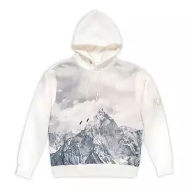 Kyle Printed long-sleeved cotton-cashmere fleece hoodie