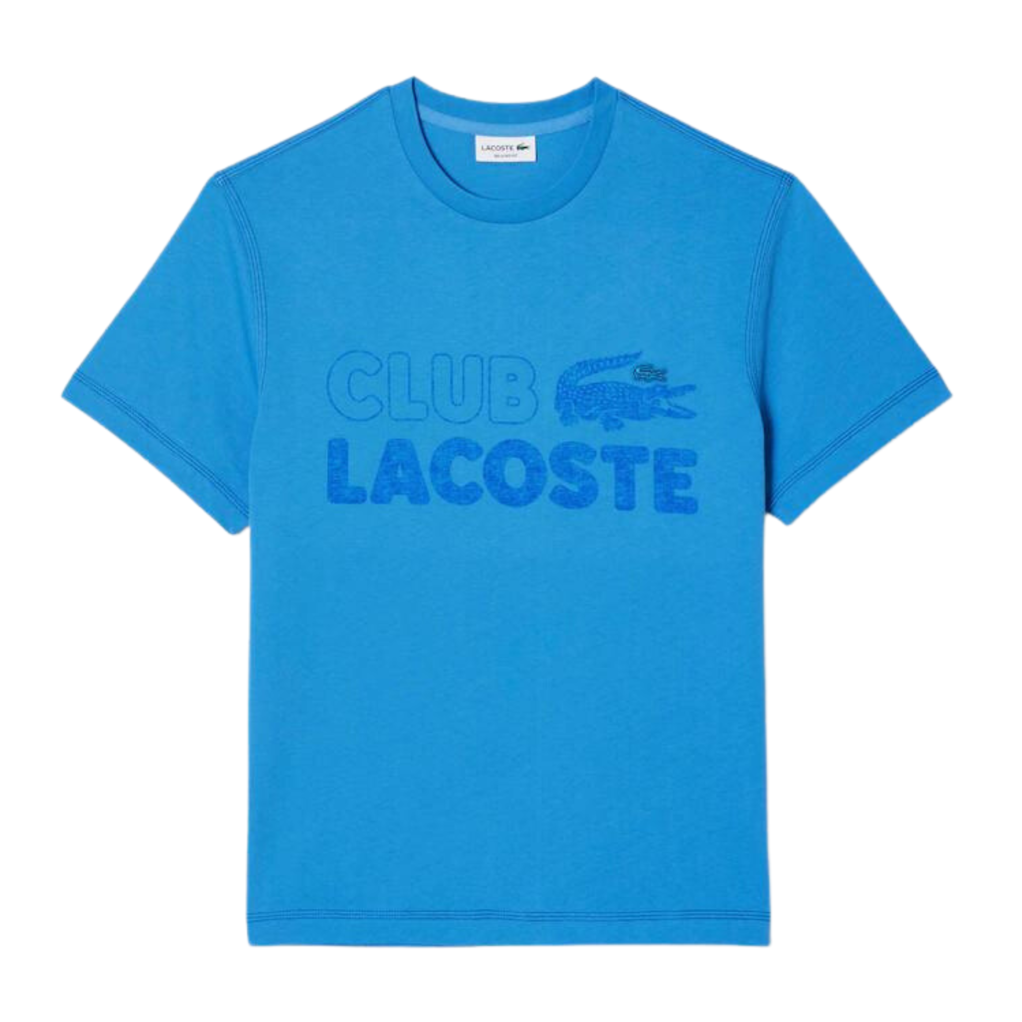 Lacoste Club Vintage Print Organic Cotton T-Shirt (Baby Blue)