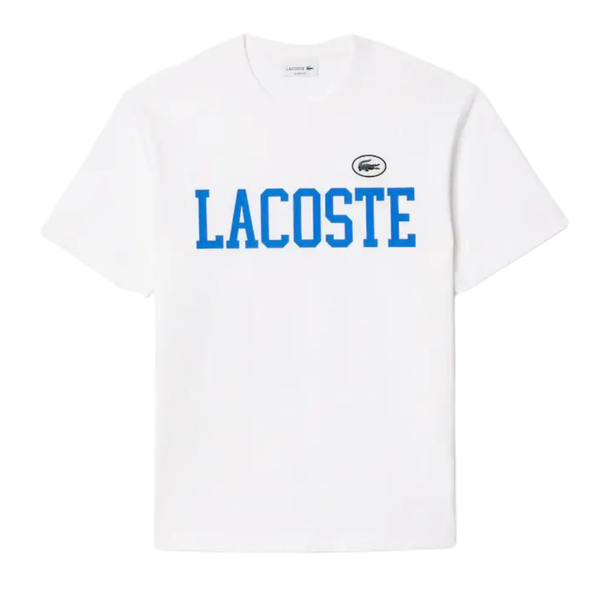 Lacoste COTTON CONTRAST PRINT & BADGE T-SHIRT (White)