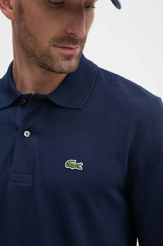 Lacoste cotton longsleeve top navy blue color