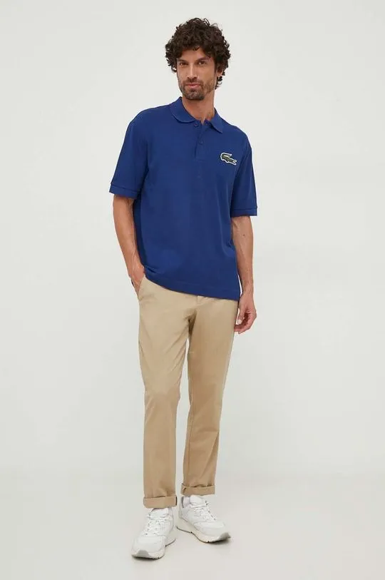 Lacoste cotton polo shirt blue color