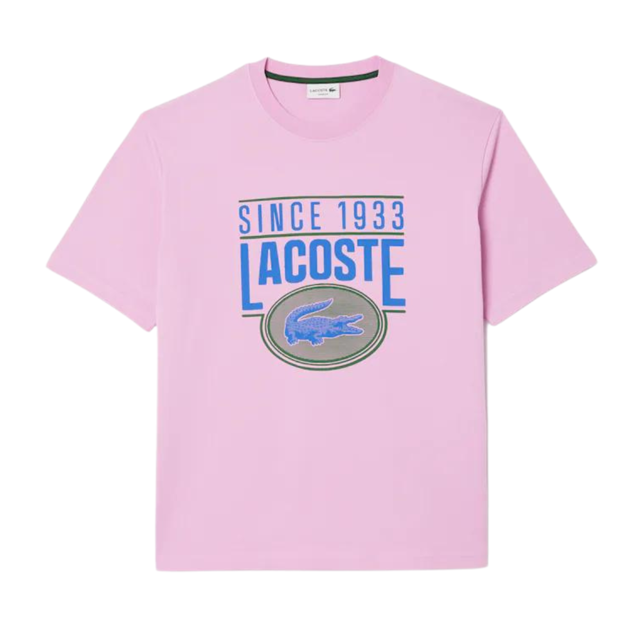 Lacoste Since 1933 LOOSE FIT COTTON JERSEY PRINT T-SHIRT (Pink)