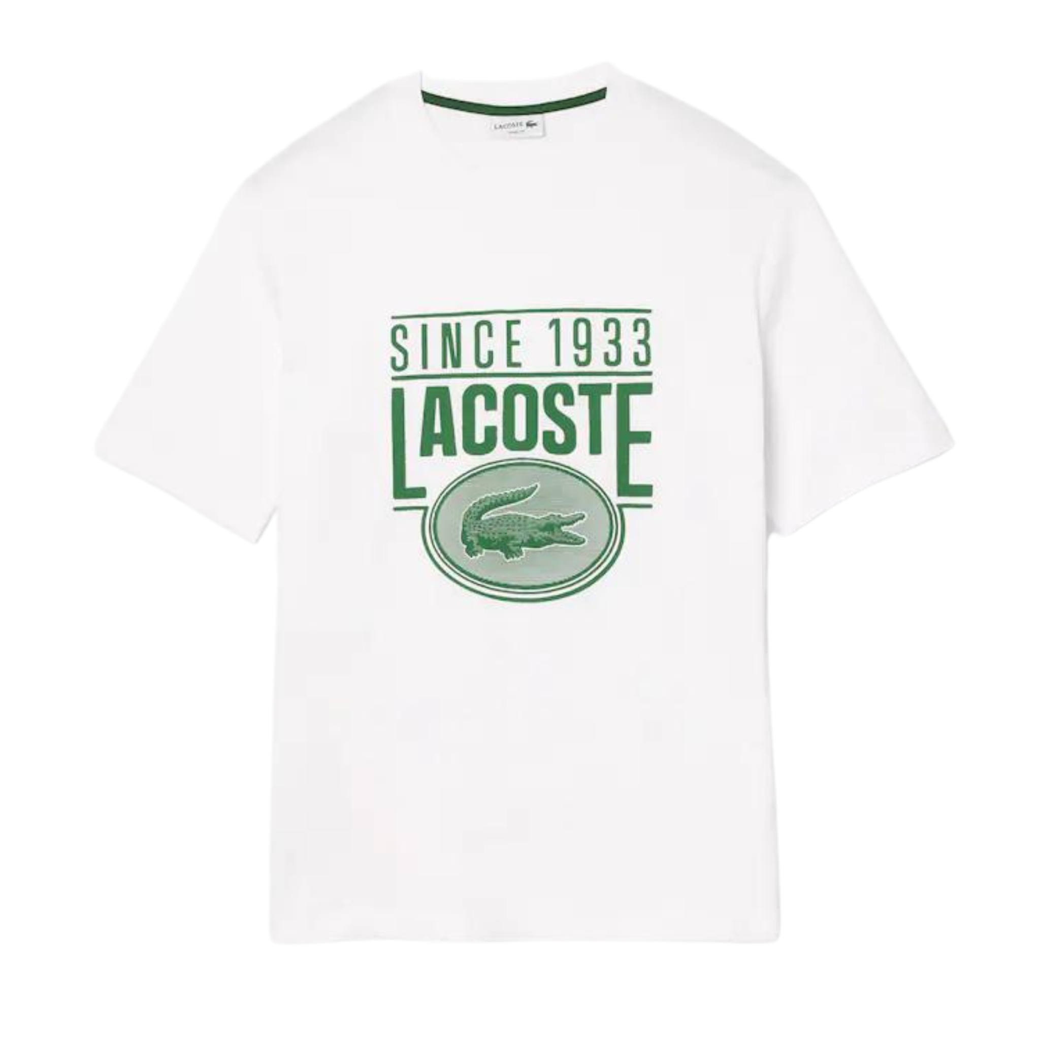 Lacoste Since 1933 LOOSE FIT COTTON JERSEY PRINT T-SHIRT (White)