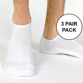 Large Cotton Blend No Show Socks for Him - 3 Pair Pack