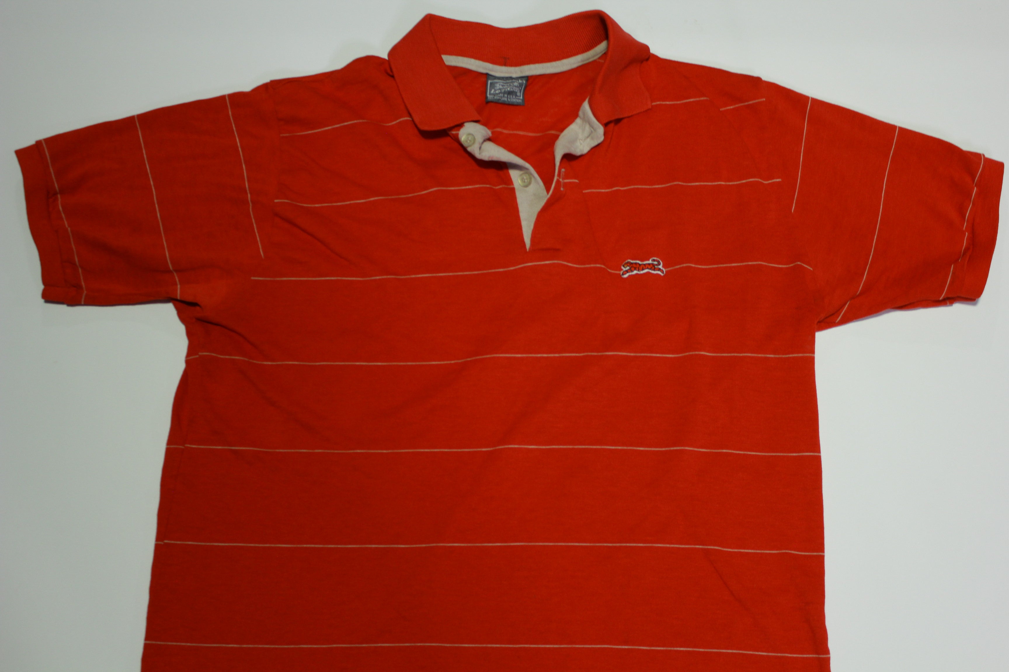 Le Tigre Made In USA Vintage 80's Striped Golf Polo Shirt